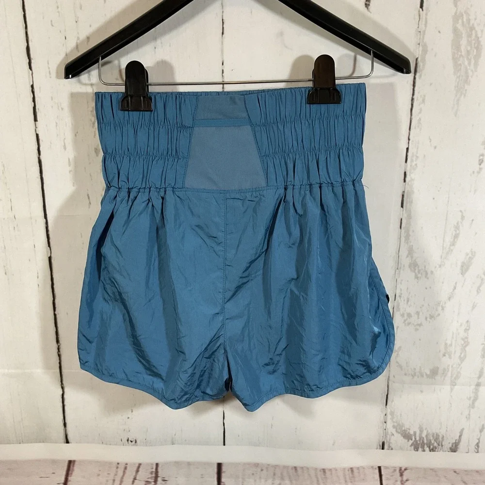 Free People FP Movement The Way Home Shorts M Teal Blue High Waist Running Gym‎
